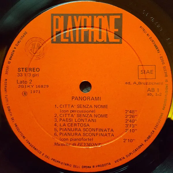 Peymont Panorami LP promo library VG+ Italia