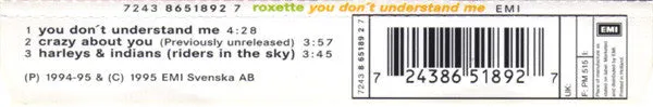 Roxette You Don't Understand Me CD maxi Olanda