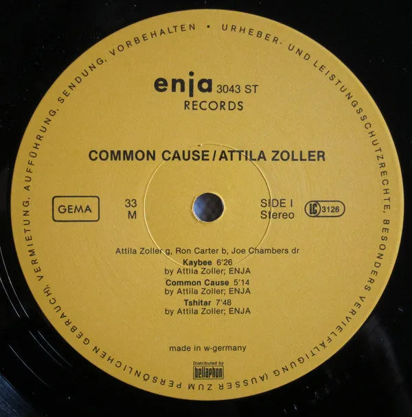 Zoller Carter Chambers Common Cause LP jazz Enja 1979 near mint