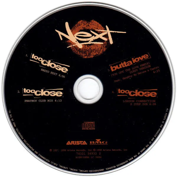 Next Too Close CD maxi singolo VG UK garage