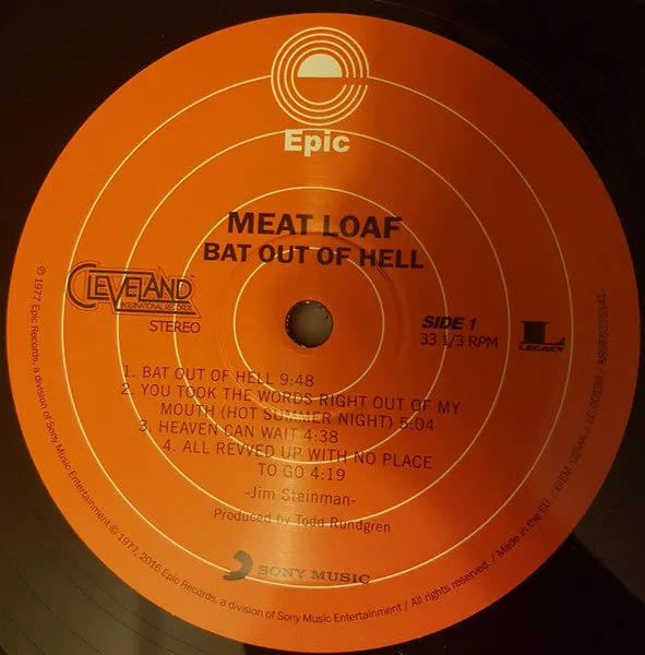 Meat Loaf Bat Out Of Hell LP 180g Ristampa Mint