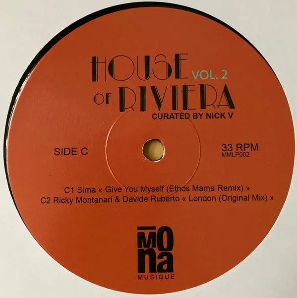 Various House Of Riviera Vol.2 doppio vinile 2x12" house italiana