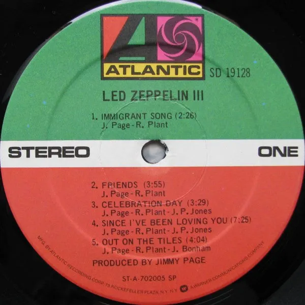 Led Zeppelin III LP vinile ristampa 1977 gatefold NM