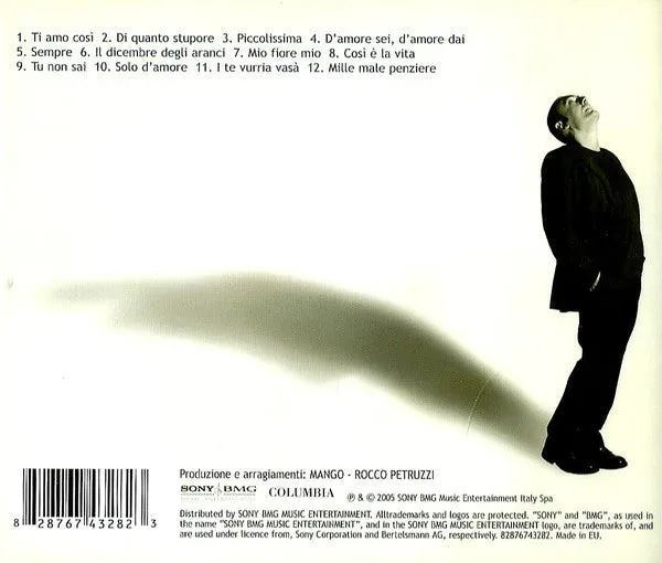 Mango Ti Amo Così CD album ballad italiano