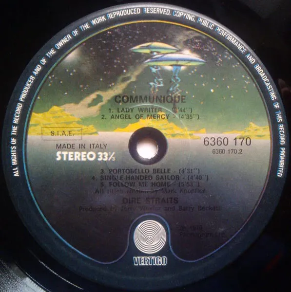 Dire Straits Communiqué LP vinile usato VG+ inner lyrics