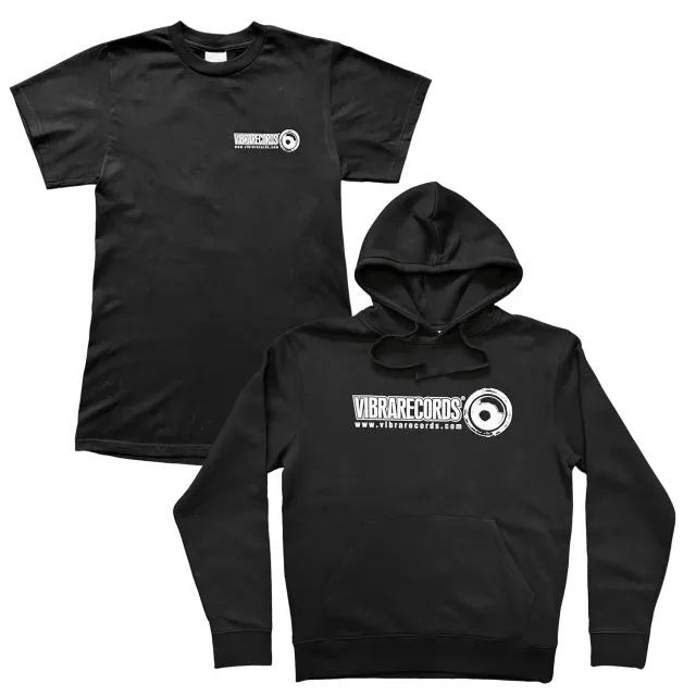 Vibrarecords 25th Anniversary bundle felpa hoodie + T-shirt nera