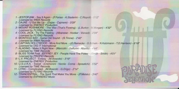Various Paradise Selection CD compilation mixed 1993