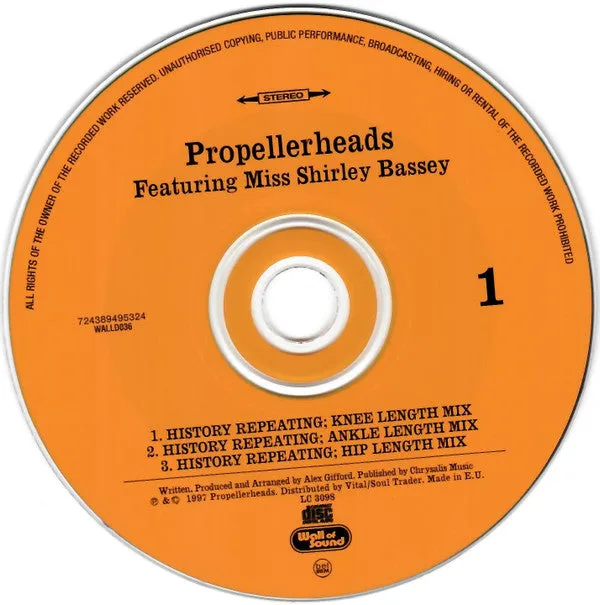 Propellerheads Shirley Bassey History Repeating CD singolo
