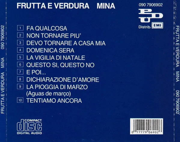 Mina Frutta E Verdura CD album ristampa ballad vocal