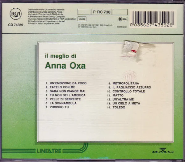Anna Oxa Il Meglio Di Anna Oxa CD compilation NM