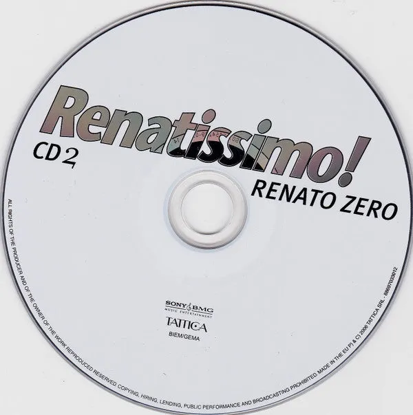 Renato Zero Renatissimo Box 3 CD compilation 2006 usato