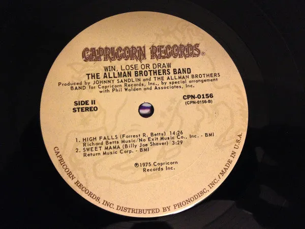 Allman Brothers Band Win Lose Or Draw vinile LP gatefold