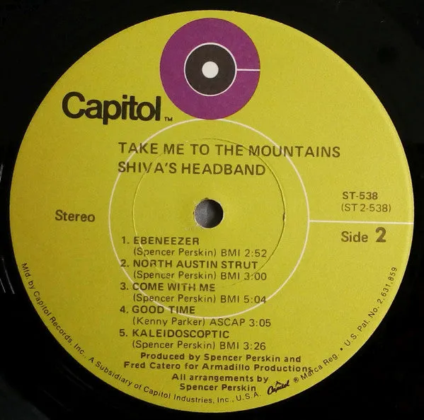 Shiva's Headband Take Me To Mountains LP USA 1969