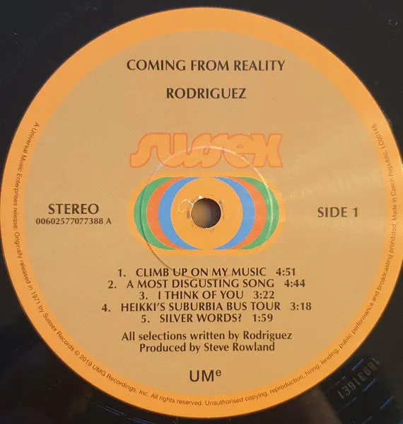 Rodriguez Coming From Reality vinile LP folk rock nuovo