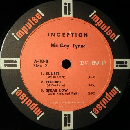 McCoy Tyner Trio Inception vinile LP mono ristampa modal