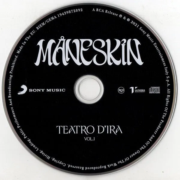 Måneskin Teatro d'Ira Vol.I CD album Mint