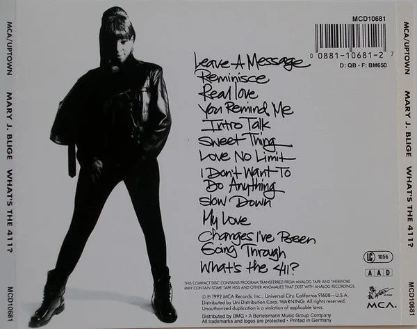 Mary J. Blige What's The 411? CD RnB swing