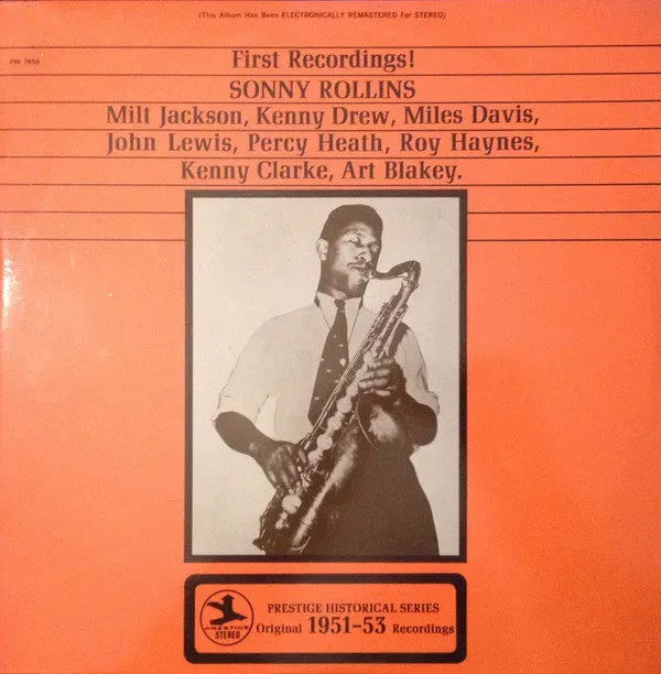 Sonny Rollins First Recordings vinile LP usato bop