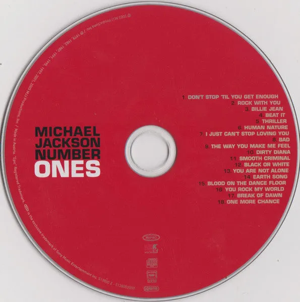 Michael Jackson Number Ones CD raccolta disco pop
