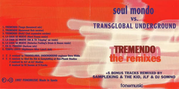 Soul Mondo Tremendo CD remix 1997 jewel case