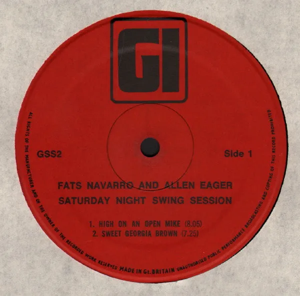 Fats Navarro Saturday Night Swing Session LP vinile jazz NM