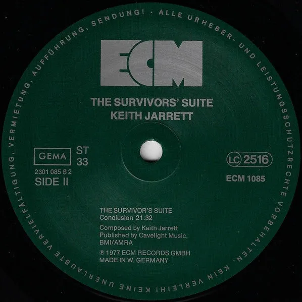 Keith Jarrett The Survivors' Suite vinile LP ristampa
