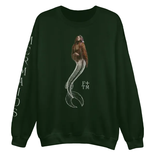 Polydor Mermaids Felpa Girocollo Verde stampa