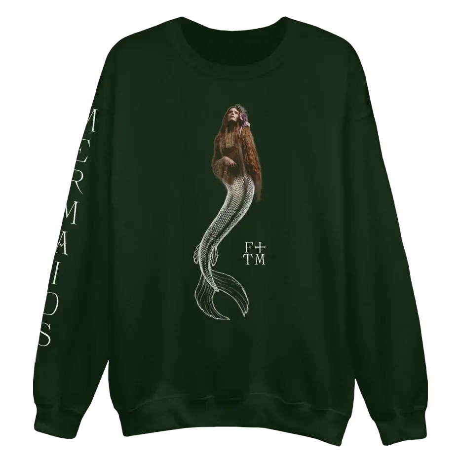Polydor Mermaids Felpa Girocollo Verde stampa