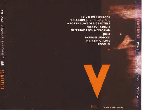 Eurythmics 1984 For The Love Of Big Brother CD usato