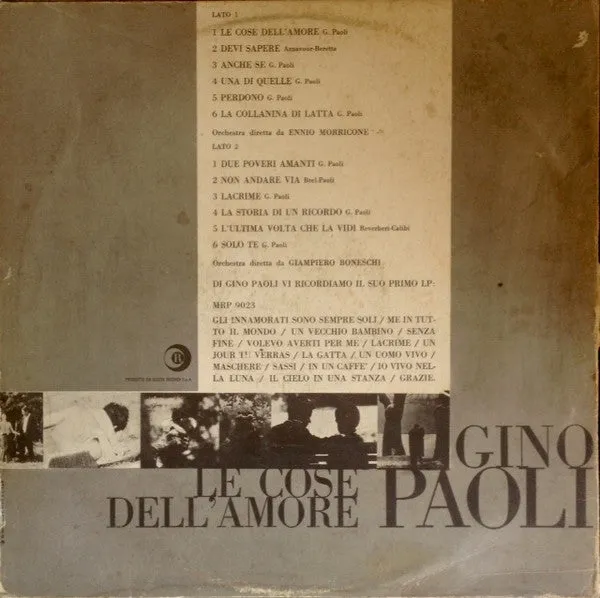 Gino Paoli Le Cose Dell'Amore LP vinile chanson usato