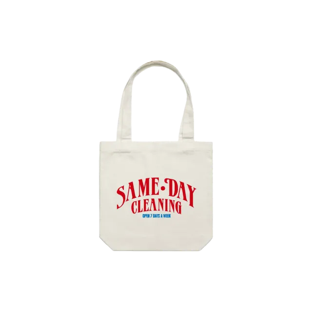 Same Day Cleaning tote bag tela naturale 42x42