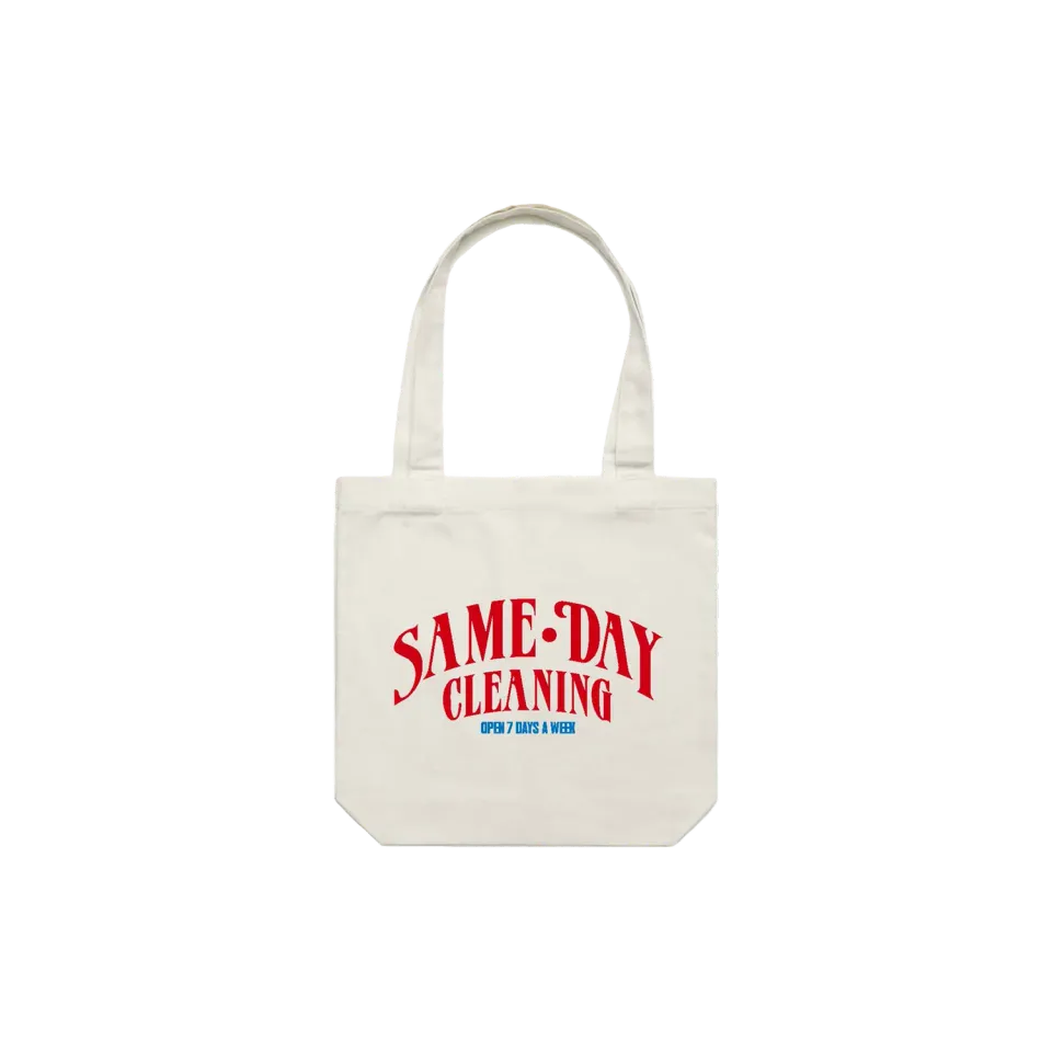 Same Day Cleaning tote bag tela naturale 42x42
