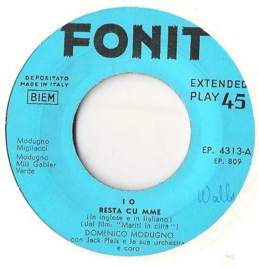 Domenico Modugno Io 7" EP vinile chanson usato VG