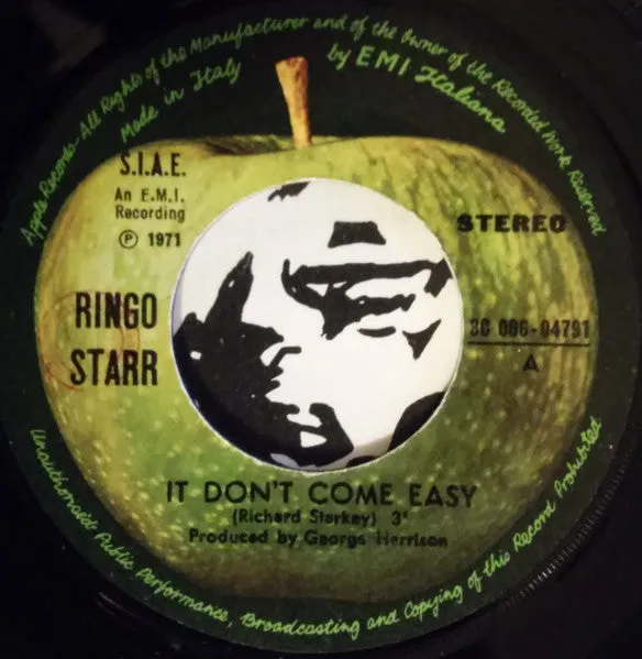 Ringo Starr It Don't Come Easy Early 1970 singolo 45 giri 7"