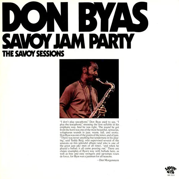 Don Byas Savoy Jam Party doppio vinile 2xLP bop 1976 VG