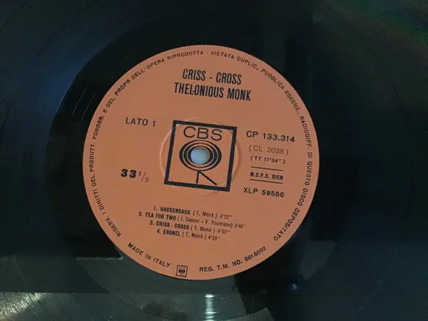Thelonious Monk Criss-Cross Vinile LP Mono Edizione 1963