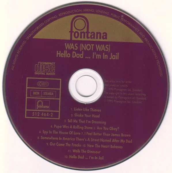 Was Not Was Hello Dad I'm In Jail CD compilation funk