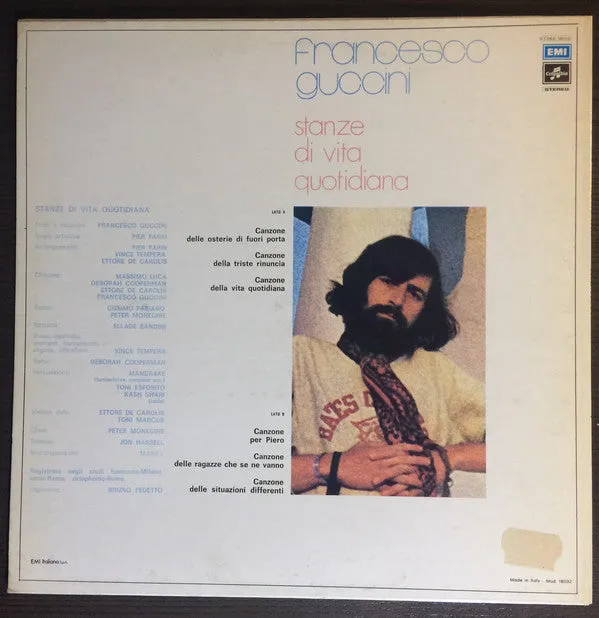 Francesco Guccini Stanze di Vita Quotidiana LP vinile