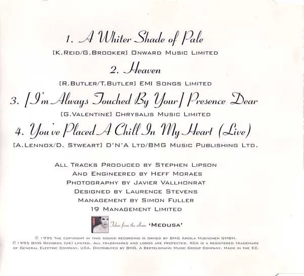 Annie Lennox A Whiter Shade Of Pale CD Singolo Downtempo