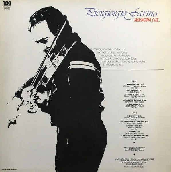 Piergiorgio Farina Immagina Che LP vinile violino 1983 VG+
