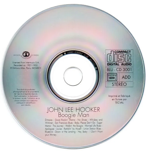 John Lee Hooker Boogie Man CD compilation rimasterizzato