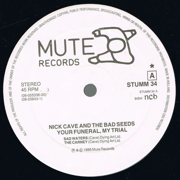 Nick Cave Your Funeral My Trial 2x12" vinile gatefold 1986