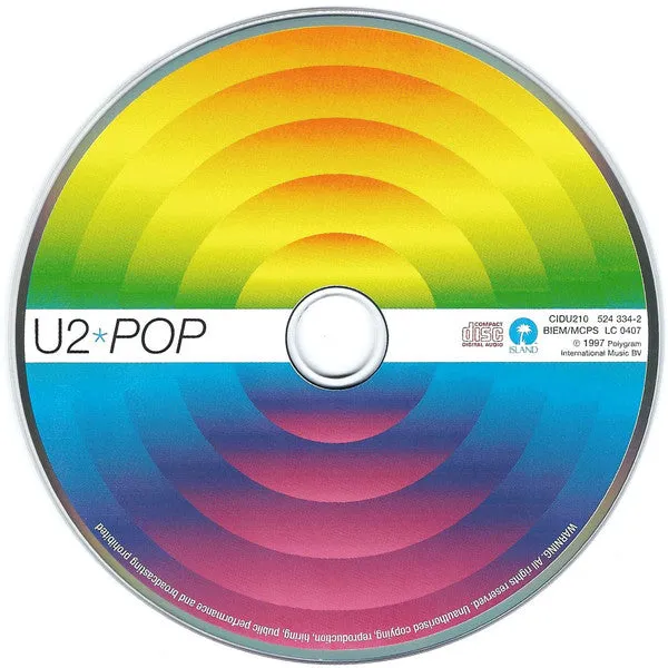 U2 Pop CD album jewel case con booklet NM