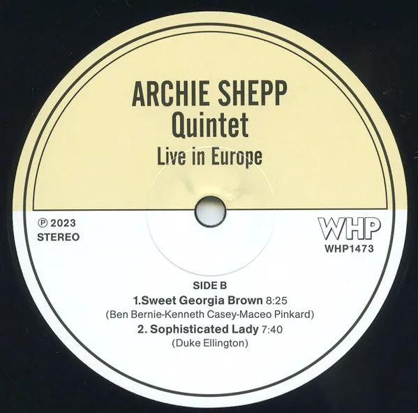 Archie Shepp Quintet Live In Europe doppio vinile 2xLP mint