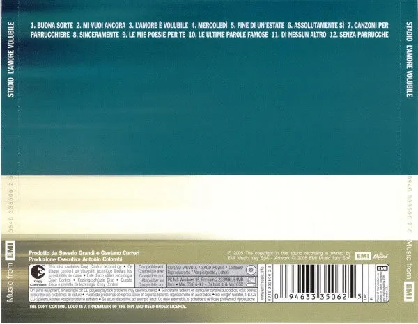 Stadio L’Amore Volubile CD album copy protected