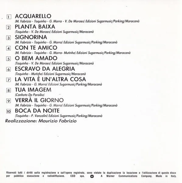 Toquinho Acquarello CD ristampa pop latino