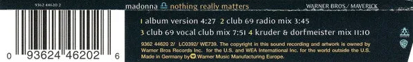 Madonna Nothing Really Matters CD Singolo Remix House