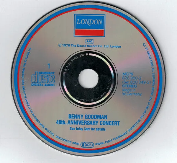 Benny Goodman Carnegie Hall 40th Doppio CD NM big band