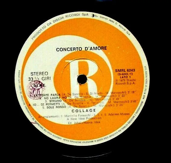 Collage Concerto D'Amore LP vinile 1979 pop italiano