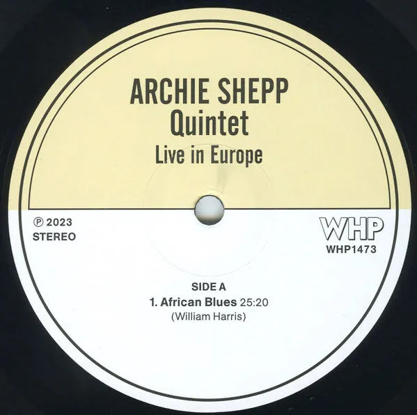 Archie Shepp Quintet Live In Europe doppio vinile 2xLP mint